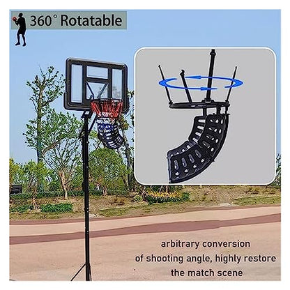 Basketball Hoop Returner Shot Return Apparatus Attachment - No Pick Up The Ball Children Adults Outdoor Shooting Trainer Rebounder Training Black
