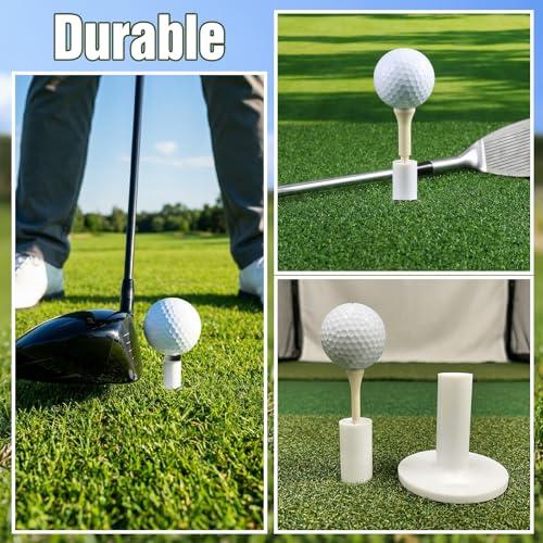 5 Pcs Rubber Golf Tees for Mats - Adjustable Height Golf Simulator Tees - Non-Slip Simulator Tee with Holder, Indoor Outdoor Practice Driving Range Compatible