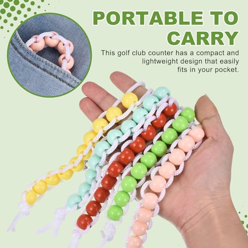 Golf Beads Counter, Golf Ball Beads Bracelet Count Stroke Score Acrylic Sports Keeper Putting with Hook for Golfer