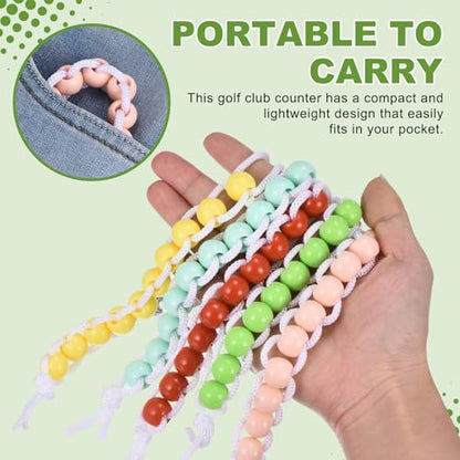 Golf Beads Counter, Golf Ball Beads Bracelet Count Stroke Score Acrylic Sports Keeper Putting with Hook for Golfer