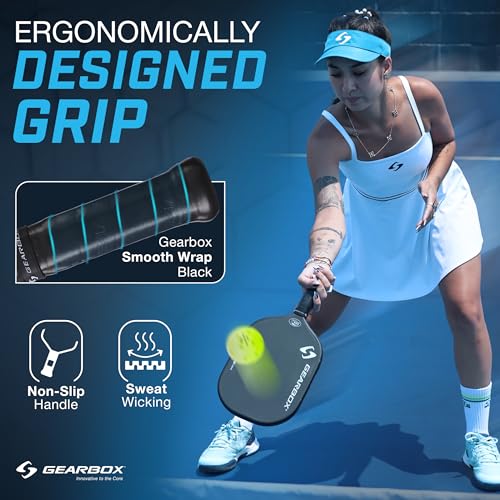 Gearbox G20 Pickleball Paddle – 20mm Honeycomb Core, Raw Carbon Fiber Surface, One-Piece Molded Construction – Control, Spin & Power – Lightweight 8.0 oz Paddle for All Skill Levels