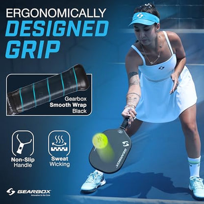 Gearbox G20 Pickleball Paddle – 20mm Honeycomb Core, Raw Carbon Fiber Surface, One-Piece Molded Construction – Control, Spin & Power – Lightweight 8.0 oz Paddle for All Skill Levels
