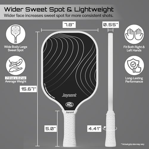 Pickleball Paddles Set, USAPA Approved Carbon Fiber Pickleball Set of 2 with Beginner Pickleball Rackets, Indoor Outdoor Pickle Balls for Adults Men Women, JT-1 - color: White