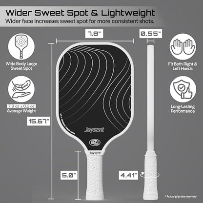 Pickleball Paddles Set, USAPA Approved Carbon Fiber Pickleball Set of 2 with Beginner Pickleball Rackets, Indoor Outdoor Pickle Balls for Adults Men Women, JT-1 - color: White