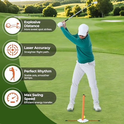 Visual Lock Golf Training Aid – Instant Head Stability & Swing Plane Trainer – Master Swing Path, Fix Swaying, and Correct Slices for Driver & Irons