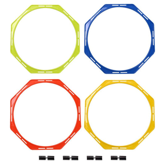 Abaodam Agility Rings for Soccer Speed Training, 4 Set Portable Octagonal Footwork Speed Rings Agility Ladder Training Circles Equipment for Football Basketball