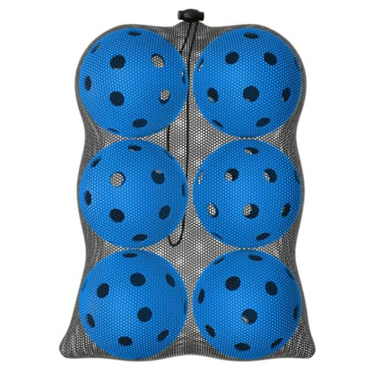 Great Call Athletics | Indoor Pickleballs USA Pickleball Approved Official 26 Hole Balls Sports Tournament Pack Free Mesh Bag - color: Blue, style: 6 Pack