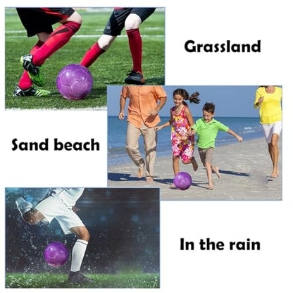 Soccer Ball Shiny Gift Size 3 4 5 Practice Training Come with Pump and Needle - color: Blue, style: Size 5
