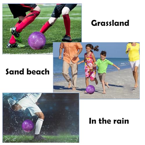 Soccer Ball Shiny Gift Size 3 4 5 Practice Training Come with Pump and Needle - color: Purple, style: Size 4