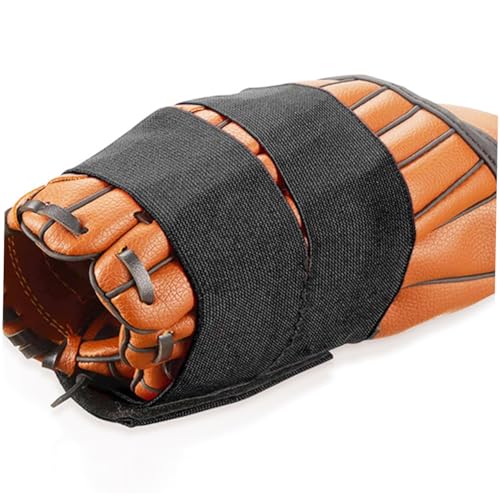 GANAZONO 4pcs Baseball Glove Strap Gloves Wrapping Band Replacement Strap Handed Safety Gloves Baseball Glove Band Glove Fixing Wraps Straps Baseball Catcher Strap Guard Polyester Black