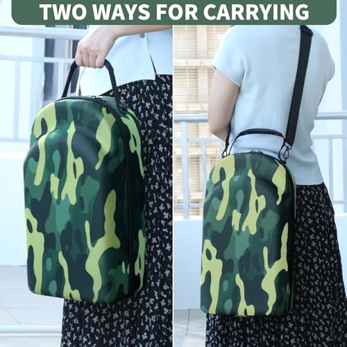 GERMUN Hard baseball hat case, Hat Carrier Travel Case with Adjustable Shoulder Strap, Hat cap case for 12 Baseball Caps - Perfect for Traveling & At-Home Storage (Camo Green) - color: 12 Camo Green2