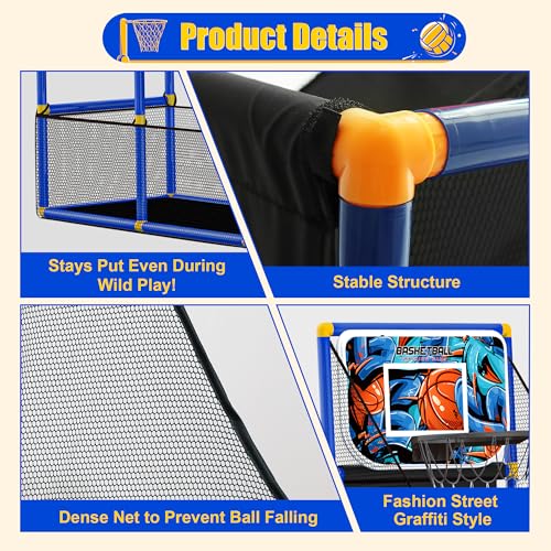 Kids Arcade Basketball Hoop with 4 Balls,Indoor Outdoor Single Shot Basketball Game for Toddler,Carnival Games Sport Toys Gifts for Boys Girls Ages 3-8,Ideal for Competition
