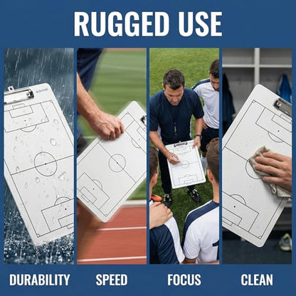 Soccer Coaching Board, Professional Soccer Tactics Board for Coaches, Portable Dry-Erase Soccer Whiteboard for Tactical Diagrams and Game Analysis