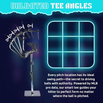 Attack Tee – Baseball & Softball Batting Swing Trainer | Adjustable Hitting Trainer 19-49" | iOS Swing Path Batting Tee