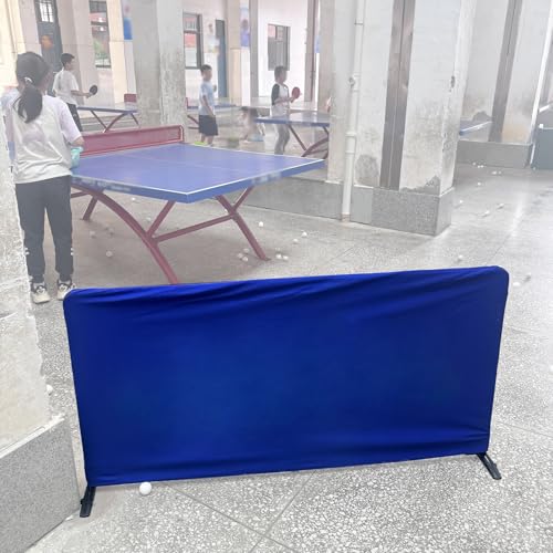 The Movable Ping Pong Ball Baffle,Table Tennis Baffle with Oxford Cloth, Field Fence Surround Block for Quicker Ball Pick Up, Lightweight Court Barrier，（Blue，Set of 1） - size: Set of 1