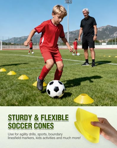 Agility Hurdles,9"-12.6" Adjustable Speed Training Hurdles for Football, Basketball, Soccer Hurdles Training Equipment Set of 6 Cones Set