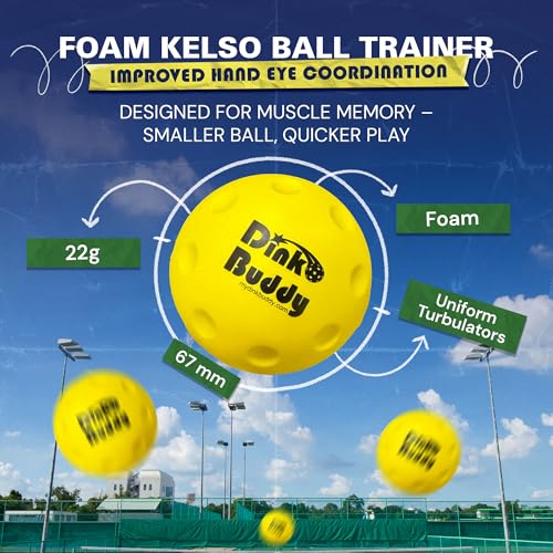 3-in-1 (with 1 Mini 6’ Wide Pickleball Net) & 2-in-1 Pickleball Trainer Options, Sports Gifts with 4 Kelso Balls (2 Trainer + 2 Standard), 2 PickleDojo Paddles, & 1 Drawstring Backpack - size: 2-in-1