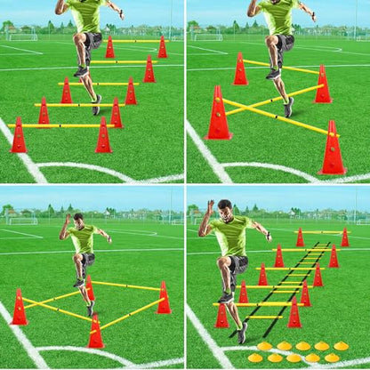 Hurdle Ladder Triangle Marker Cone Pad Disk Hurdle Multifunctional Set