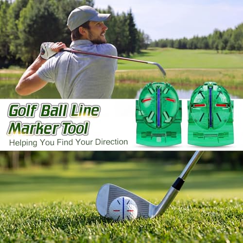 Outus 2 Pack Golf Ball Line Marker Tool Marking Putting Alignment Tool Golf Ball Liner Drawing Marker for Men and Women