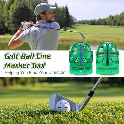 Outus 2 Pack Golf Ball Line Marker Tool Marking Putting Alignment Tool Golf Ball Liner Drawing Marker for Men and Women
