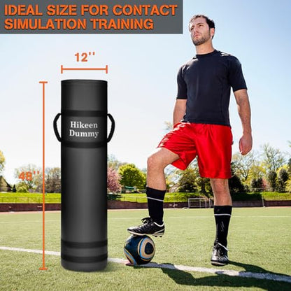 Hikeen Heavy Duty Football Tackle Dummy - Lightweight Tackling Dummy for Youth Football Withstand Years of Blocking, Tackling, Defensive Practice Drills - 12"x48" Kick Training Dummy with Handles