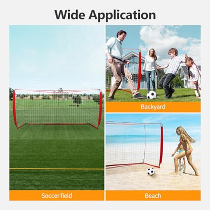 SHANTRA Soccer Goal, 12x6FT Easy Setup Soccer Goals for Backyard with Metal Base, Portable Soccer Net for Teens/Adults, Large Equipment for Training, Soccer Goal for Practice with Carry Bag
