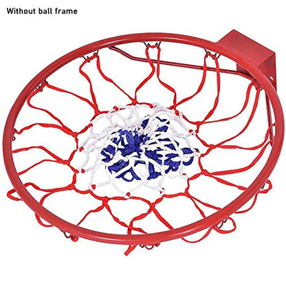 Replacement Basketball Net,Fits Standard Indoor or Outdoor Rims,Basketball Hoop Net Replacement,Red White Blue Bold Polyester Braided Rope,All Weather Anti Whip,for MiniBasketball Hoop Fits
