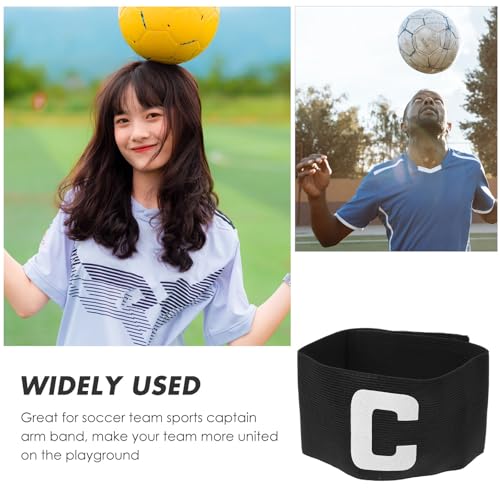 YARNOW 6 Pack Adjustable Soccer Captain Armband Black for Football Basketball Rugby with Elastic Anti-Drop Design Comfortable Fit for Youth and Adult Team Sports