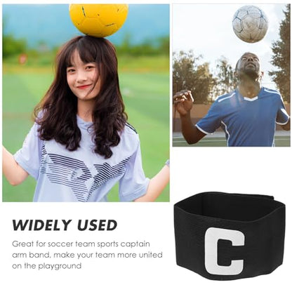 YARNOW 6 Pack Adjustable Soccer Captain Armband Black for Football Basketball Rugby with Elastic Anti-Drop Design Comfortable Fit for Youth and Adult Team Sports