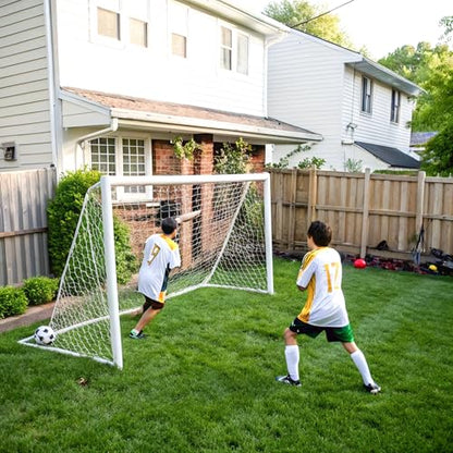 Soccer Goal, Soccer Net 6x4 ft for Backyard, Portable Training Equipment, Heavy Duty White Outdoor Football Goal, Replacement Netting Target, Kids Practice Reusable Net