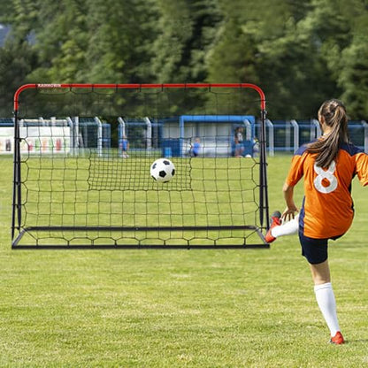 Soccer Rebound Net, 4'x4' Steel Soccer Rebounder, Bounce Back Net for Backyard Soccer Practice Training-Adjustable Angle - style: 6'x4'