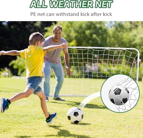 ZENY Portable Soccer Goal for Backyard,12x6 / 10x6.5 / 8x5 / 6x4 ft Kids Adults Soccer Net and Frame for Home Backyard Practice Training Goals, Soccer Training Equipment - style: 6 x 4FT - Metal - 2Pack