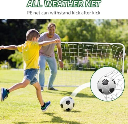 ZENY Portable Soccer Goal for Backyard,12x6 / 10x6.5 / 8x5 / 6x4 ft Kids Adults Soccer Net and Frame for Home Backyard Practice Training Goals, Soccer Training Equipment - style: 6 x 4FT - Metal - 2Pack