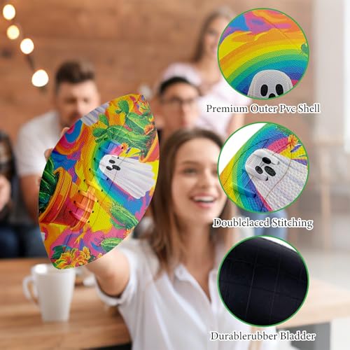 American Football, Official Size 11.9 x 7.3 Inch, Premium Composite Leather High-Grip Ball with Pro-Style Lacing, Unique Prints for Training, Games & Gifts - color: Ghost Cactus