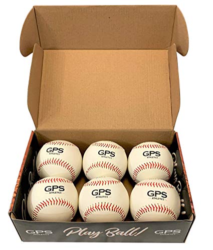 GPS Athletics Soft Practice Baseballs for Kids – Low Impact Safety Training Baseballs for Youth Baseball Practice & Indoor Training, Durable Soft Baseballs with Raised Seams, 6 Pack