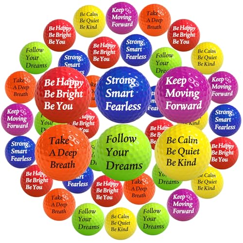 Blulu 30 Pieces Foam Golf Practice Balls with Motivational Quotes, 1.57 Inch Soft Golf Balls Party Favors Fun Stress Relief for Gift Bag Fillers Use Indoors or Outdoors