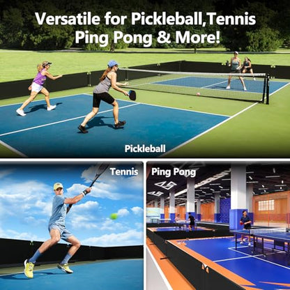 Pickleball Court Dividers, 3 Extra-Large Ball Barrier Panels-10×2.5 ft Each, Portable Pickleball Baffle Barrier to Block Stray Balls, Pickleball Field Fence