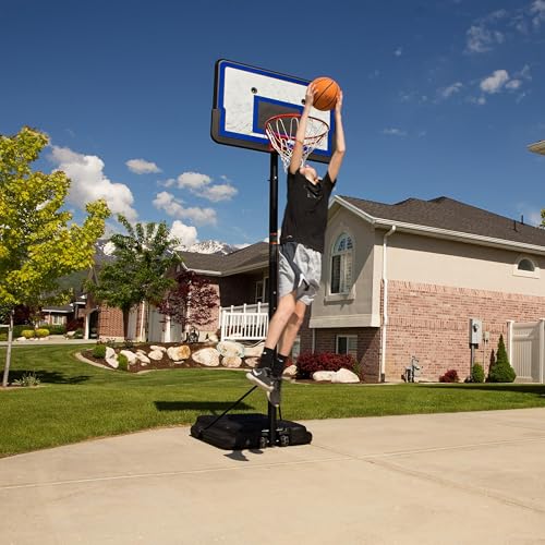 Lifetime 44-Inch Portable Basketball Hoop, Telescoping Adjustable Height 7.5-10 ft, Impact Backboard
