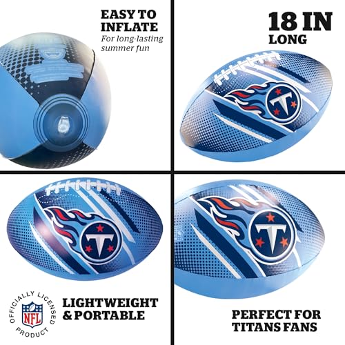 BigMouth 18” Inflatable Pool Football Officially Licensed NFL Fan Gear Merchandise Beach Ball Games for Adults and Teens - style: Tennessee Titans