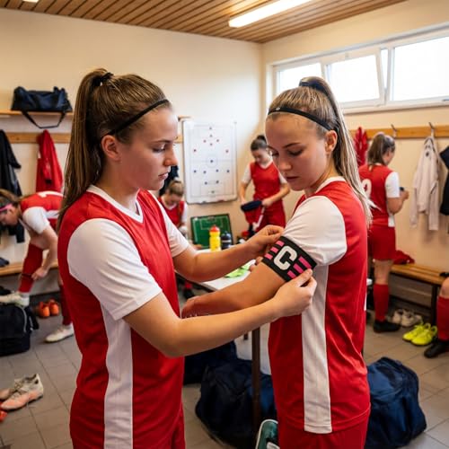 2Pcs Adjustable Soccer Captain Armband, Elastic Protective Captain Arm Bands, Classic C Sports Armbands for Football Basketball Player Youth Adult Team Outdoor Training Accessories