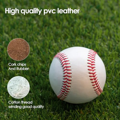 Bucket of Training Baseballs - Standard Size, 12 Pack Unmarked & Blank 9 inch for Practice & League Play,Autographs, Pitching,Gifts