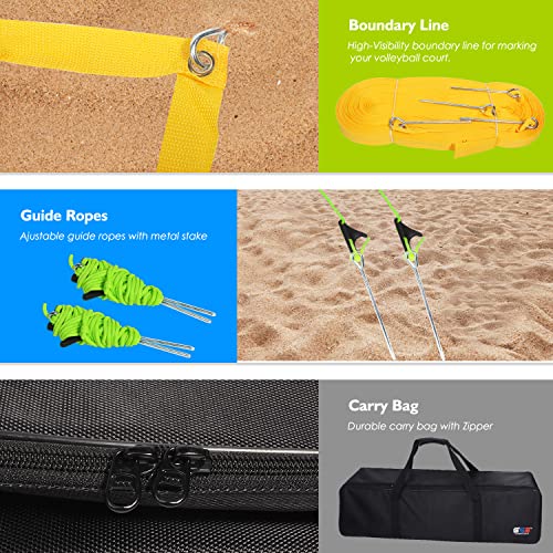 GSE Games & Sports Expert Outdoor Badminton and Volleyball Combo Set, Yard Net Game Set with Ball, Pump, Boundary Line and Carry Bag for Backyard, Beach, Lawn and Park, Family Games - color: Professional Volleyball Set