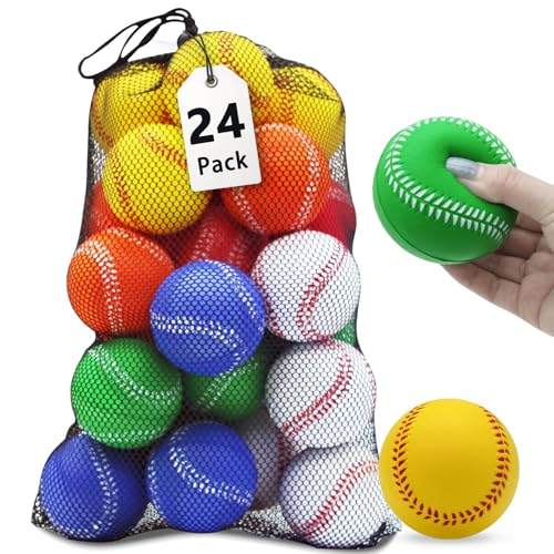 Magicorange Baseball, Foam Baseball Practice Training Baseballs Unmarked Baseball Soft Toss, Batting, Fielding, Hitting, Pitching - color: Multicolor, size: 24 Pack