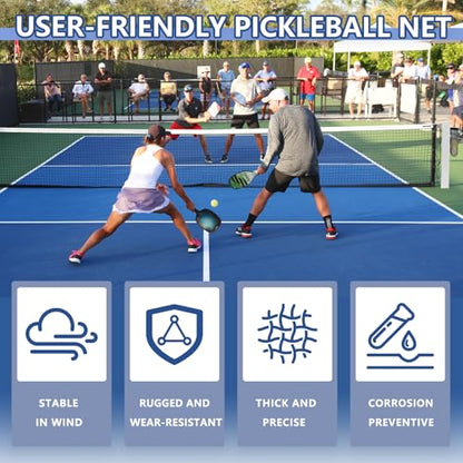 Aluminum Pickleball Net System,Constructed of Rust Proof Aluminum Frame,Regulation Size 22 FT