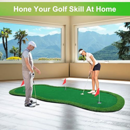 Golf Putting Green, Large Golf Putting Mat for Indoor Outdoor, Professional Practice Training Greens Mat