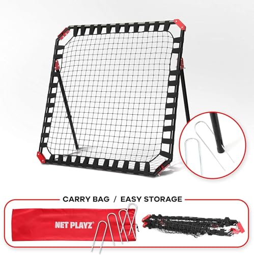 NET PLAYZ Soccer Rebound Net Rebounder Skill Training Gifts, Aids & Equipment for All Ages-Kick-Back/Perfect Storage