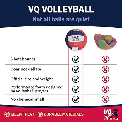 Soft Volleyball - Foam, Silent, No-Deflate, Durable Indoor Volleyball for Training, Games & Practice - Soft on Arms, Safe for House - color: Red, White, & Blue