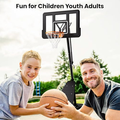 BACKYARD BLITZ Basketball Hoop,40&44&48in Backboard Portable Basketball Goal System, 10FT Hand-Crank Adjustable Basketball Hoop Outdoor - size: 44in Backboard