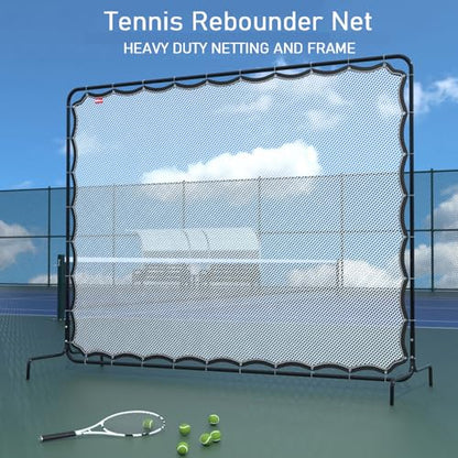 Tennis Rebounder Net, Tennis Net, 9.5 x 7Ft Rebound Practice Wall for Tennis Racquet Sports Ball Pickleball, Tennis Backboard Net for Tennis Court Backyard Outdoor Training