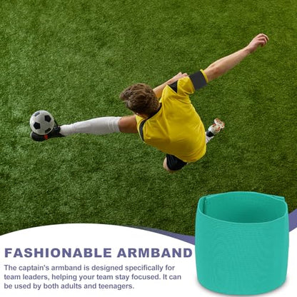Soccer Captain Armband, Elastic Wrist Arm Bands Adjustable Player Team Leader Anti-Slip Badge Sports Accessories-Fit - color: Lake Blue